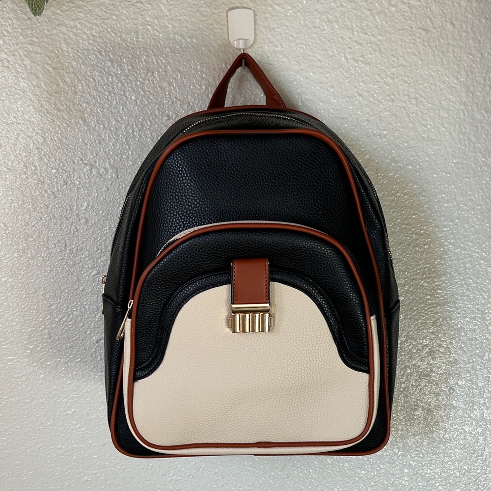 Stylish Black and Cream Backpack
